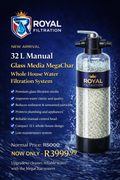 💧 32 L Manual Glass Media MegaChar Whole House Water Filtration System